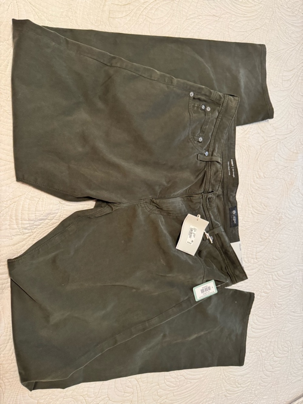 Ag Adriano Goldschmied Men's Slim Straight Jeans Olive Green